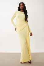 Sara Side Drape Ruched Maxi Dress