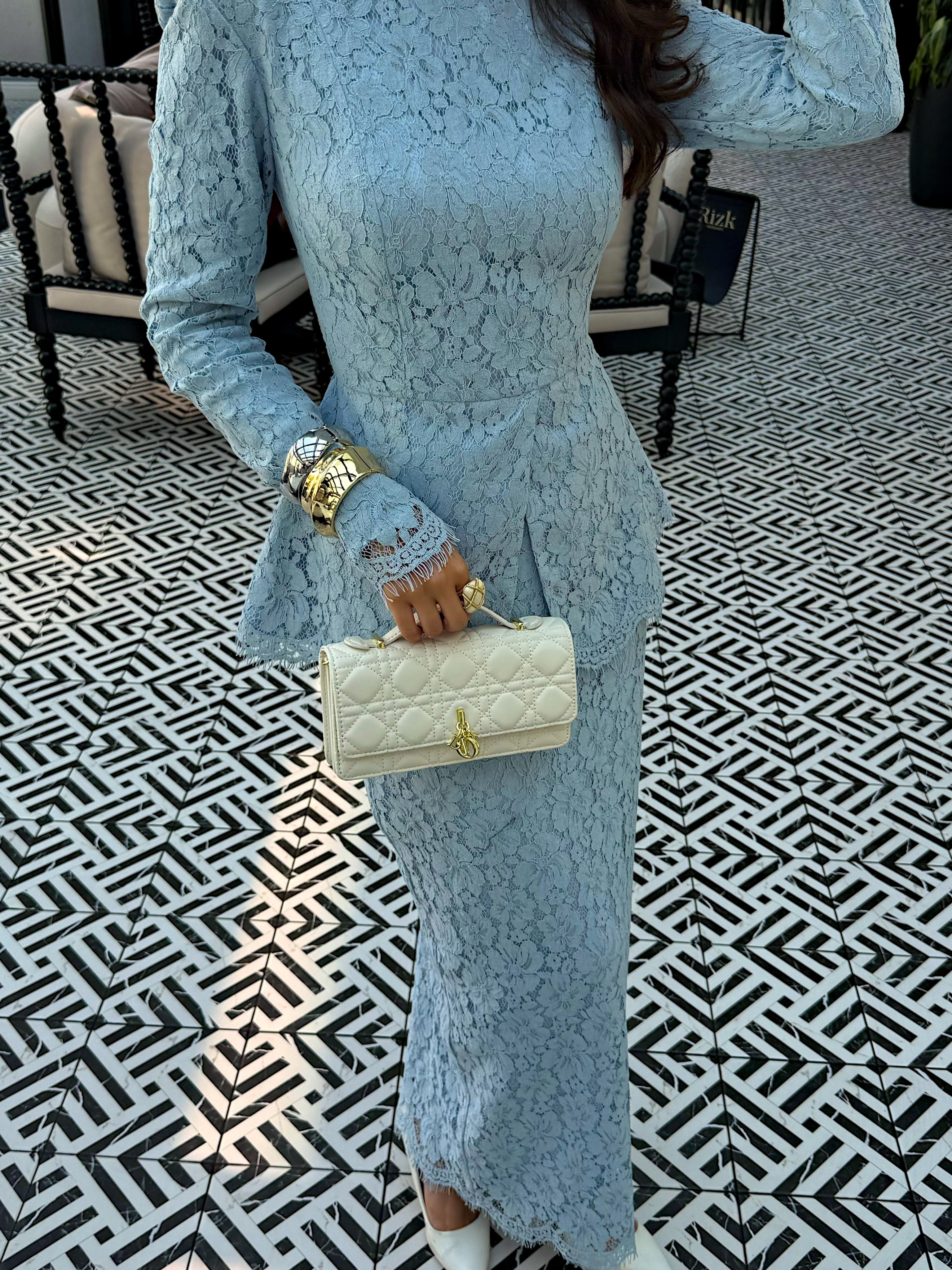 Salma Lace Peplum Mermaid Two‑Piece Set