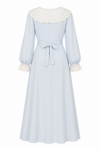 Lila Lace‑Trim Bow Detail Maxi Dress