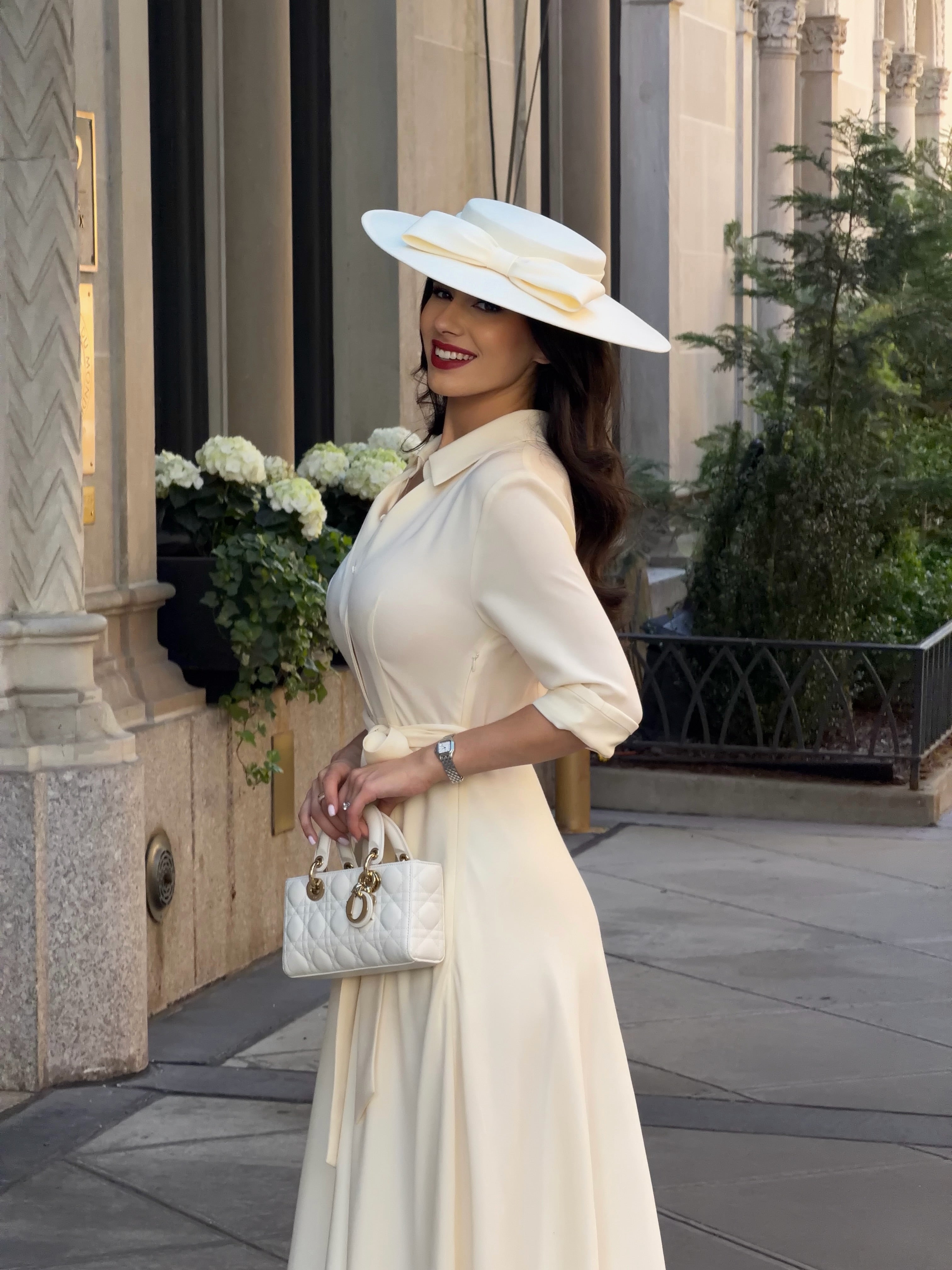 Dalia Collared Tie‑Belt Shirt Maxi Dress