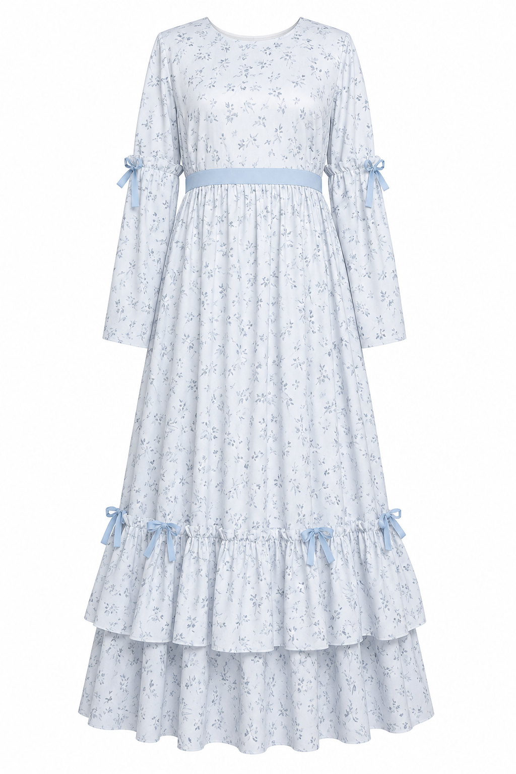 Amara Floral Ruffled Tiered Modest Maxi Dress