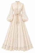 Amira Lace Long Sleeve Flowy Maxi Dress
