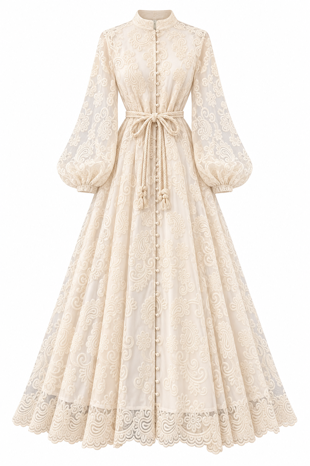 Amira Lace Long Sleeve Flowy Maxi Dress