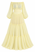 Sara Off Shoulder Layered Ruffle Maxi Dress