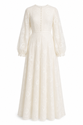 Zaraiah Floral Embroidery Midi Abaya Dress