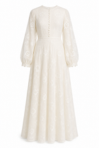 Zaraiah Floral Embroidery Midi Abaya Dress