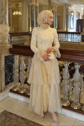 Maysa Lace Flare‑Sleeve Layered Maxi Dress