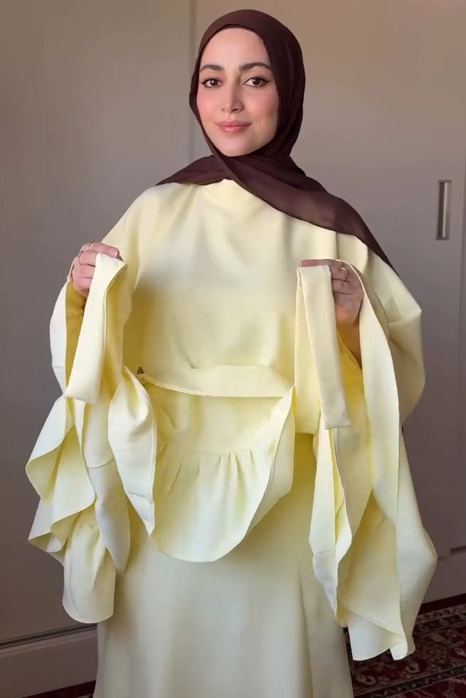 Samira Ruffle Flare Sleeve Two‑Piece Set