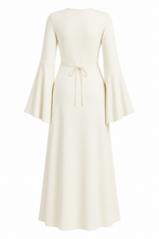 Liana Ribbed Knit Wide Sleeve Modest Maxi Dress