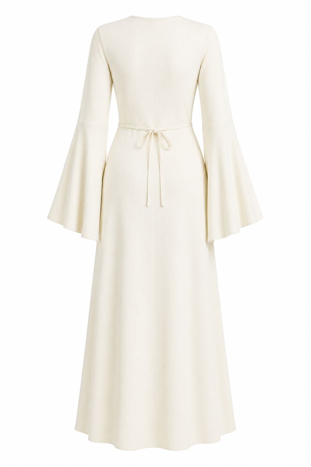 Liana Ribbed Knit Wide Sleeve Modest Maxi Dress