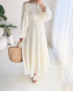 Zaraiah Floral Embroidery Midi Abaya Dress