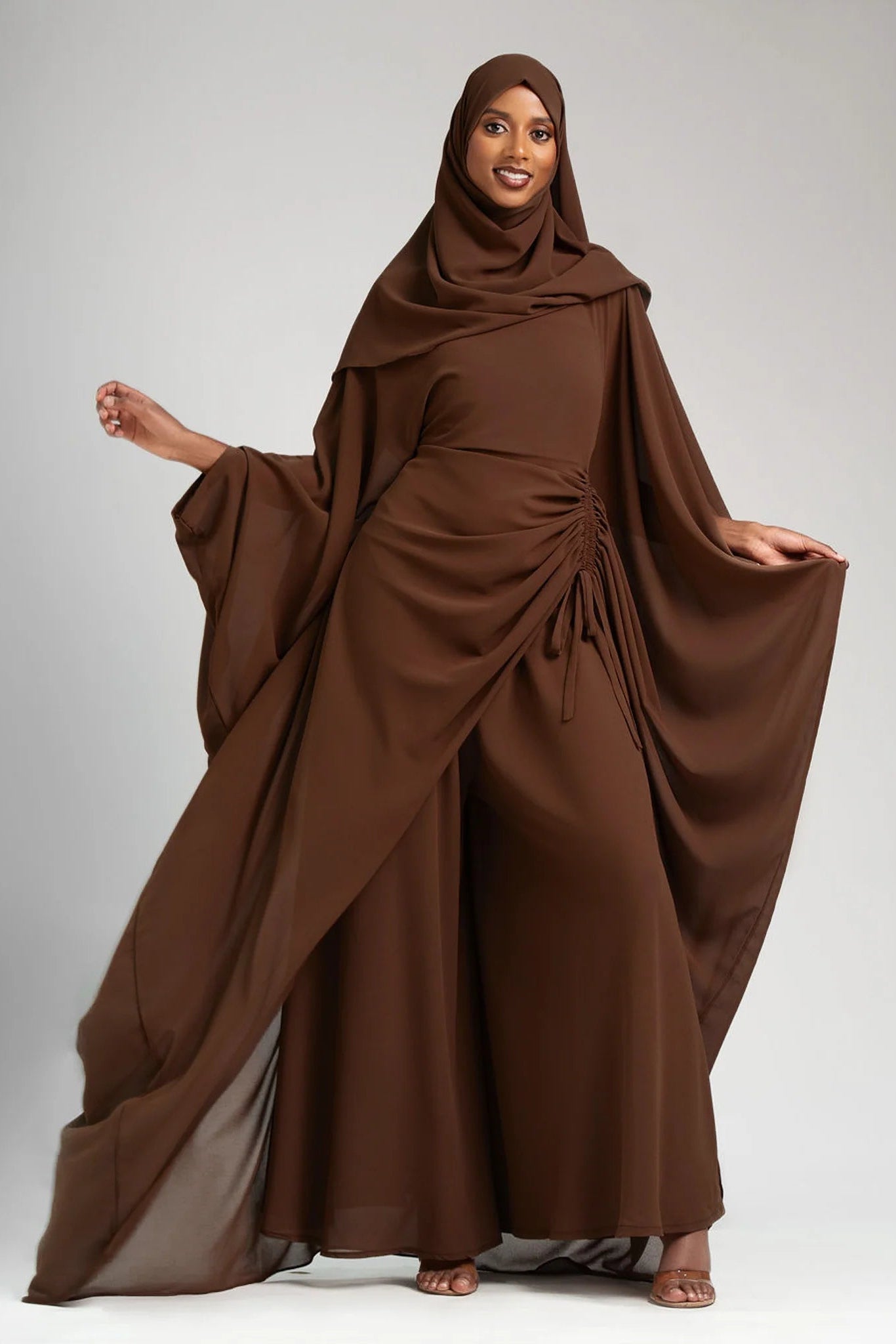 SERENA RUCHED WAIST WIDE‑LEG PANT OUTFIT