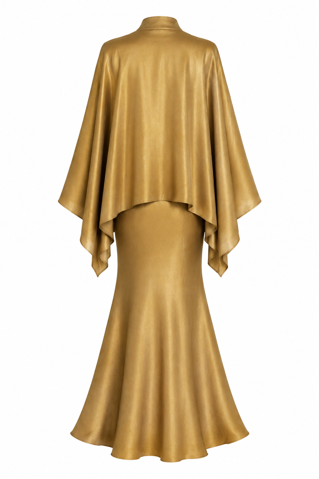 Samira Cape Mermaid Two‑Piece Set-Gold