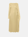 Nadia Draped Cape Satin Maxi Dress