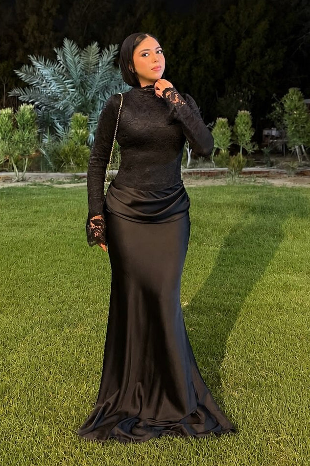 Mariam Lace Satin Mermaid Maxi dress