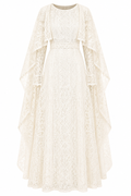 Noura Lace Cape Maxi Dress Set
