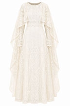Noura Lace Cape Maxi Dress Set