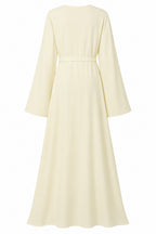 Samira Floral Appliqué Belted Abaya Robe