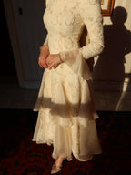 Maysa Lace Flare‑Sleeve Layered Maxi Dress