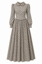 Mona Peter‑Pan Collar Floral Maxi Dress