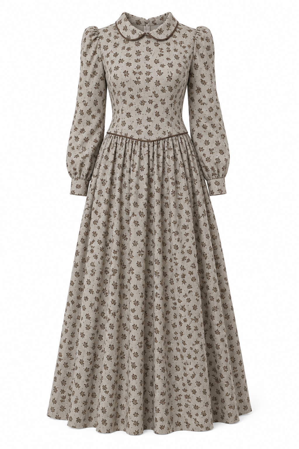 Mona Peter‑Pan Collar Floral Maxi Dress