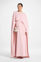 Amira Beaded Cape Overlay Maxi Dress