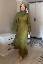 Samira Jacquard Puff‑Sleeve Ruched Mermaid Maxi dress