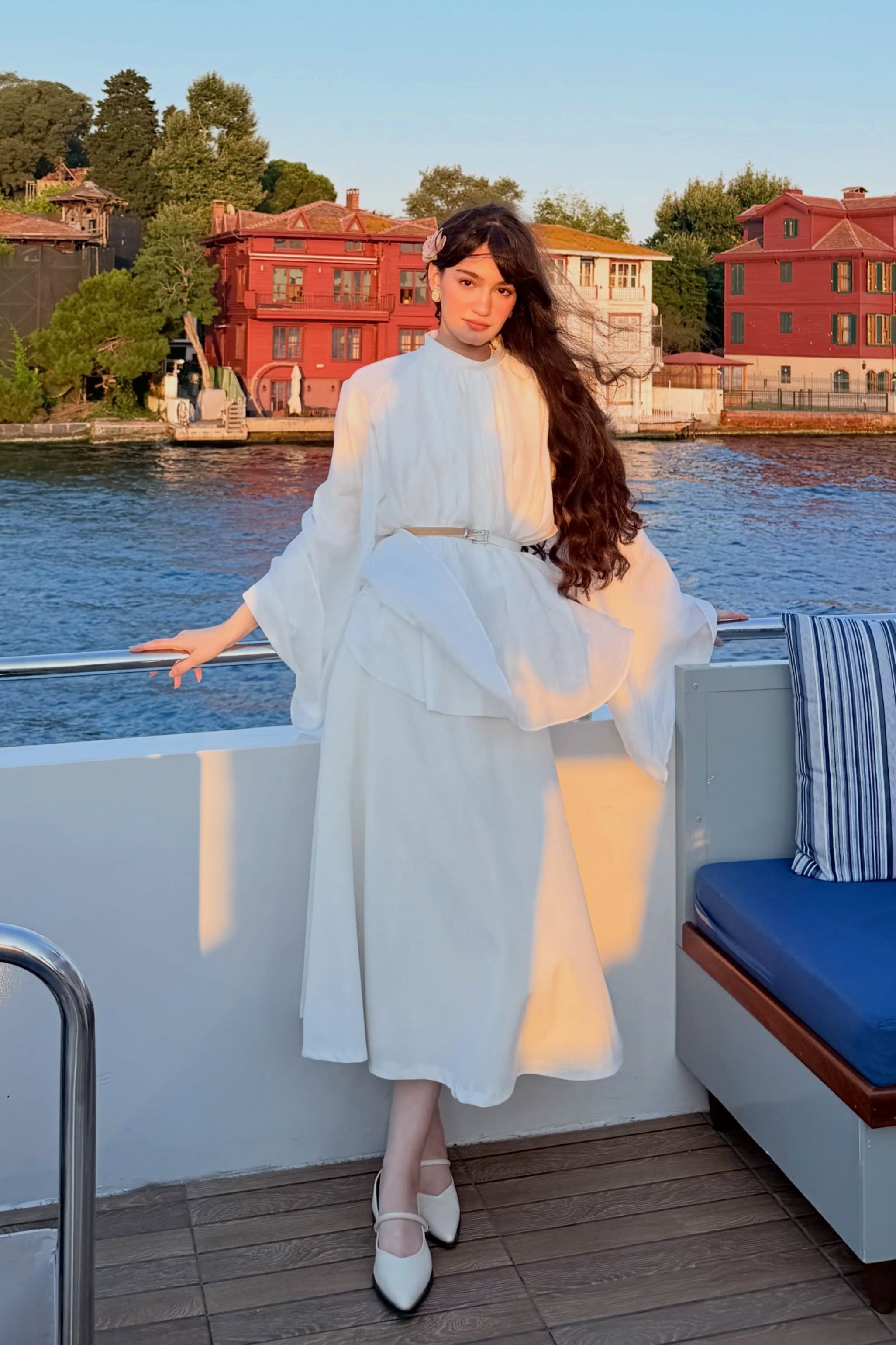 Clara Wide‑Sleeve Belted Two‑Piece Outfit