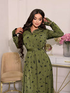 Zohra Collared Floral Button‑Up Maxi Dress