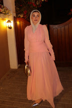 Zahra Wrap Waist Chiffon Maxi dress