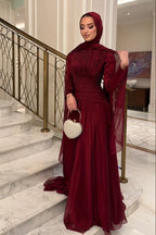 Aisha Ruched Chiffon Maxi Dress