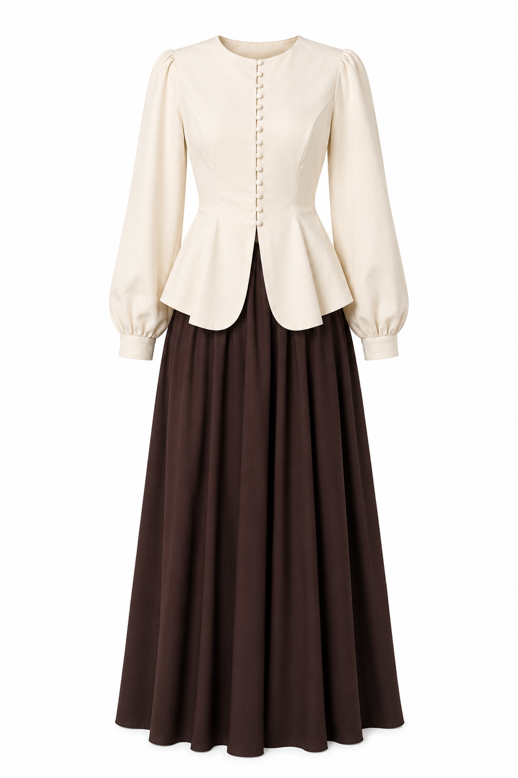 Rania Peplum Top Long Skirt Set