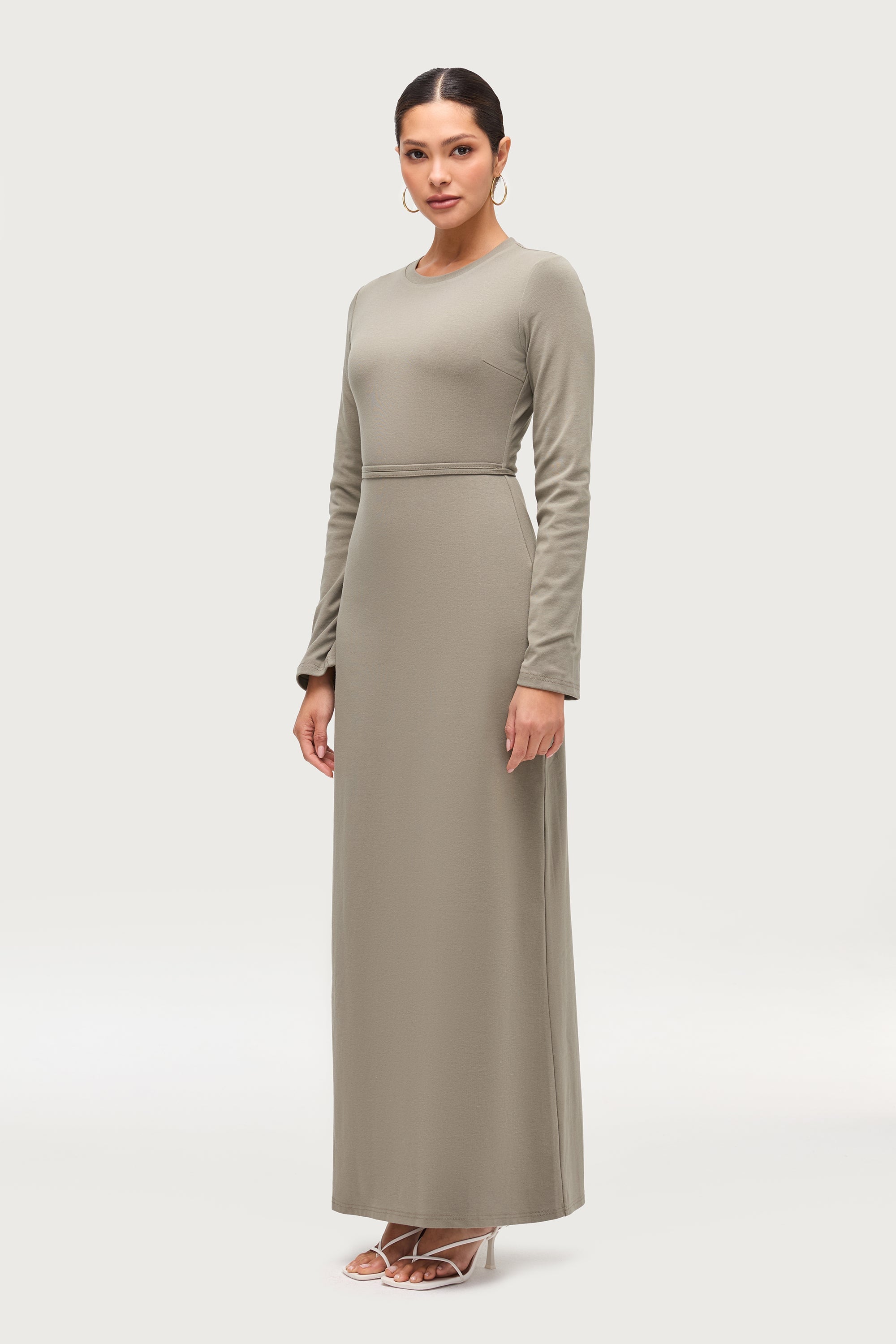Ribbed Cotton Maxi Dress - Sage