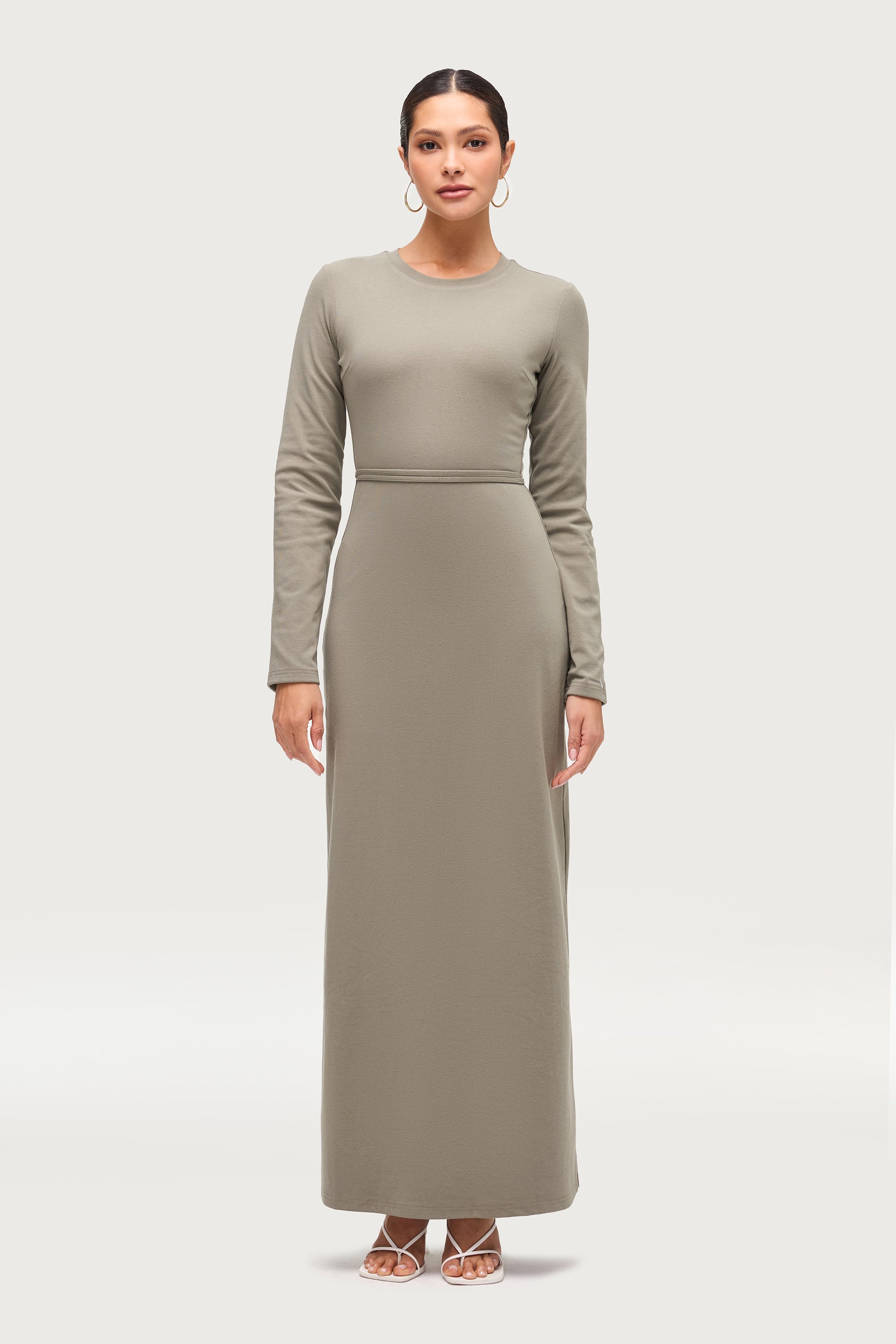 Ribbed Cotton Maxi Dress - Sage