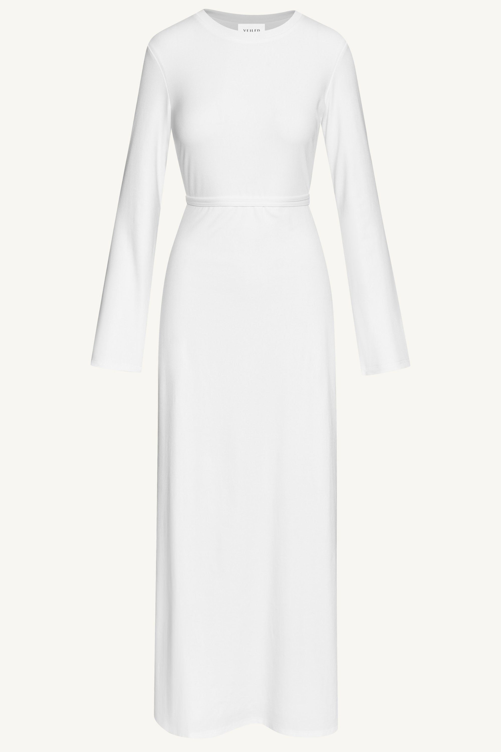 Ribbed Cotton Maxi Dress - White