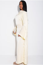 Yasmin Floral Lace Panel Satin Maxi Dress