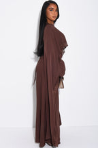 Rania Scalloped Lace Cape Sleeve Maxi Dress