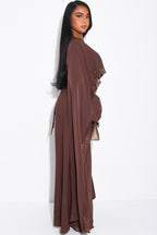 Rania Scalloped Lace Cape Sleeve Maxi Dress
