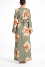 Bloom Floral Maxi Dress-Green
