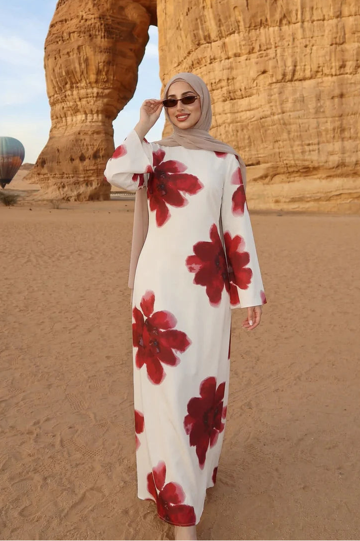 Bloom Floral Maxi Dress-White