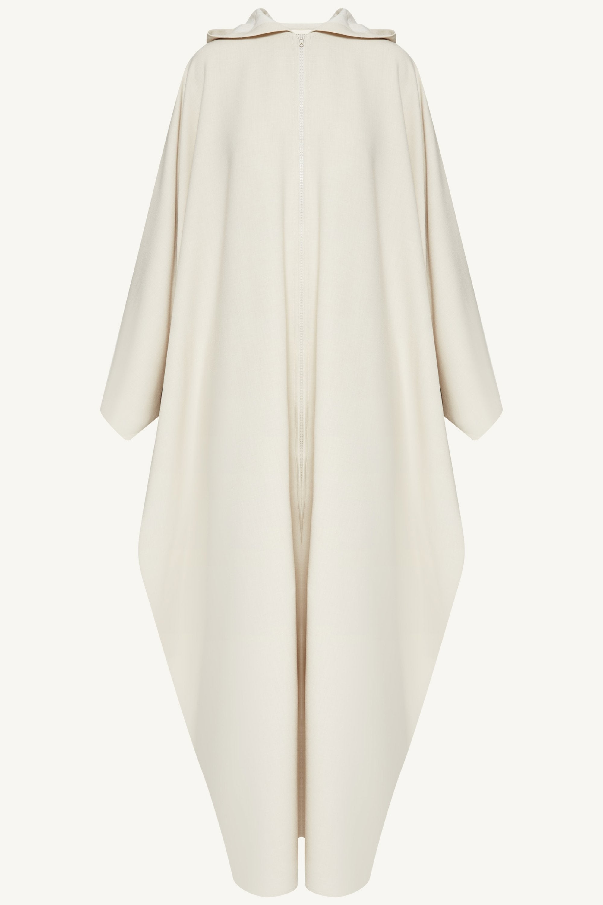Saria Hooded Zip Front Kaftan Dress - Cloud