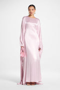 Selene Silk Butterfly Maxi Dress - Pastel Pink