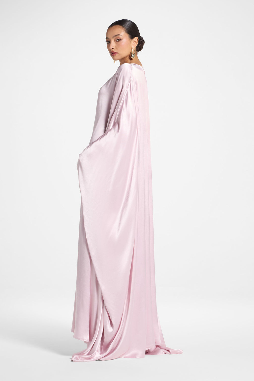 Selene Silk Butterfly Maxi Dress - Pastel Pink
