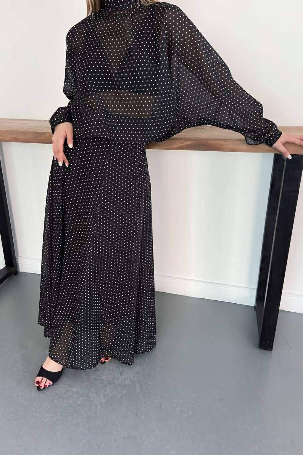 Zaro Polka Dot Blouse Skirt Set