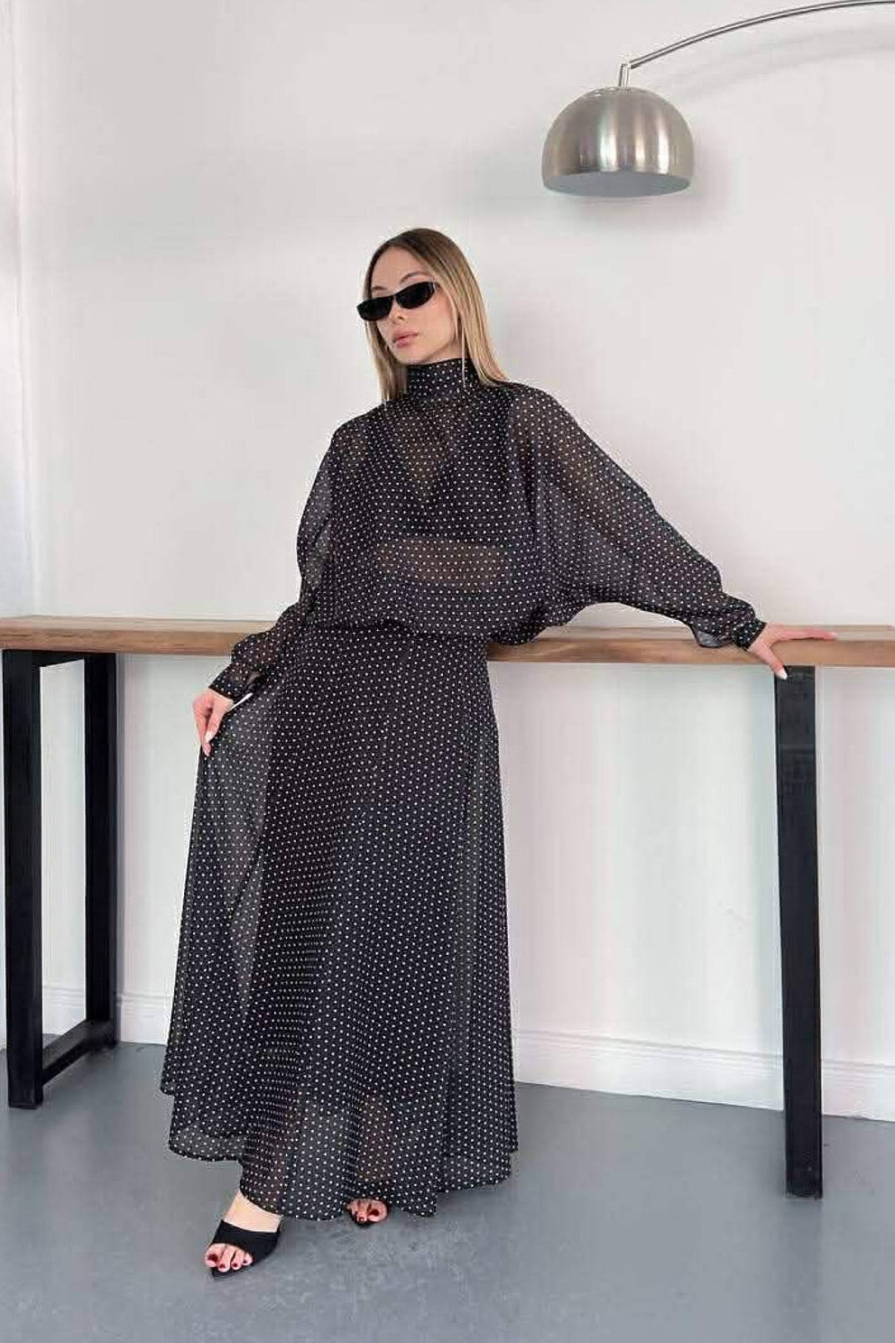 Zaro Polka Dot Blouse Skirt Set