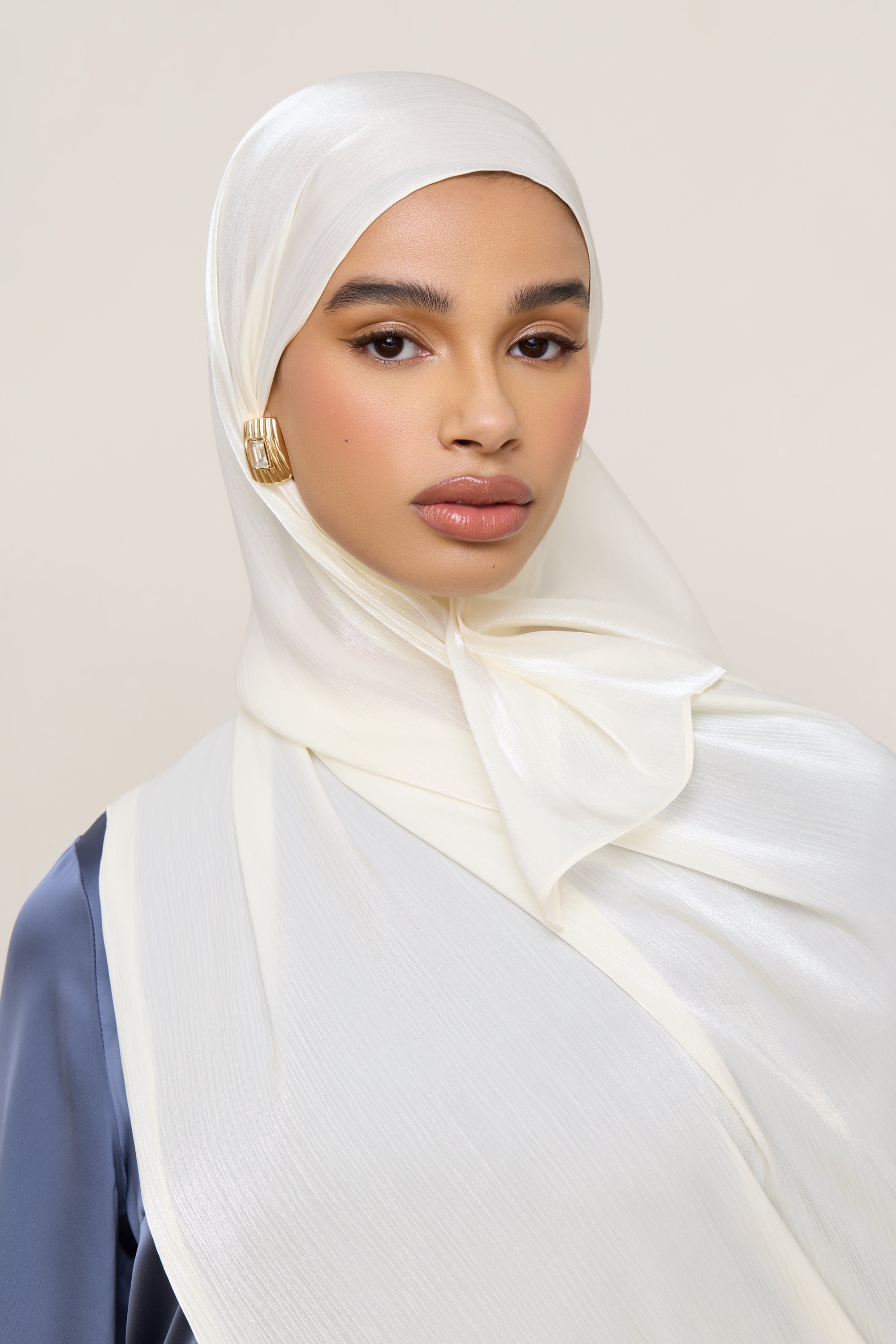 Shimmer Chiffon Hijab - Ivory