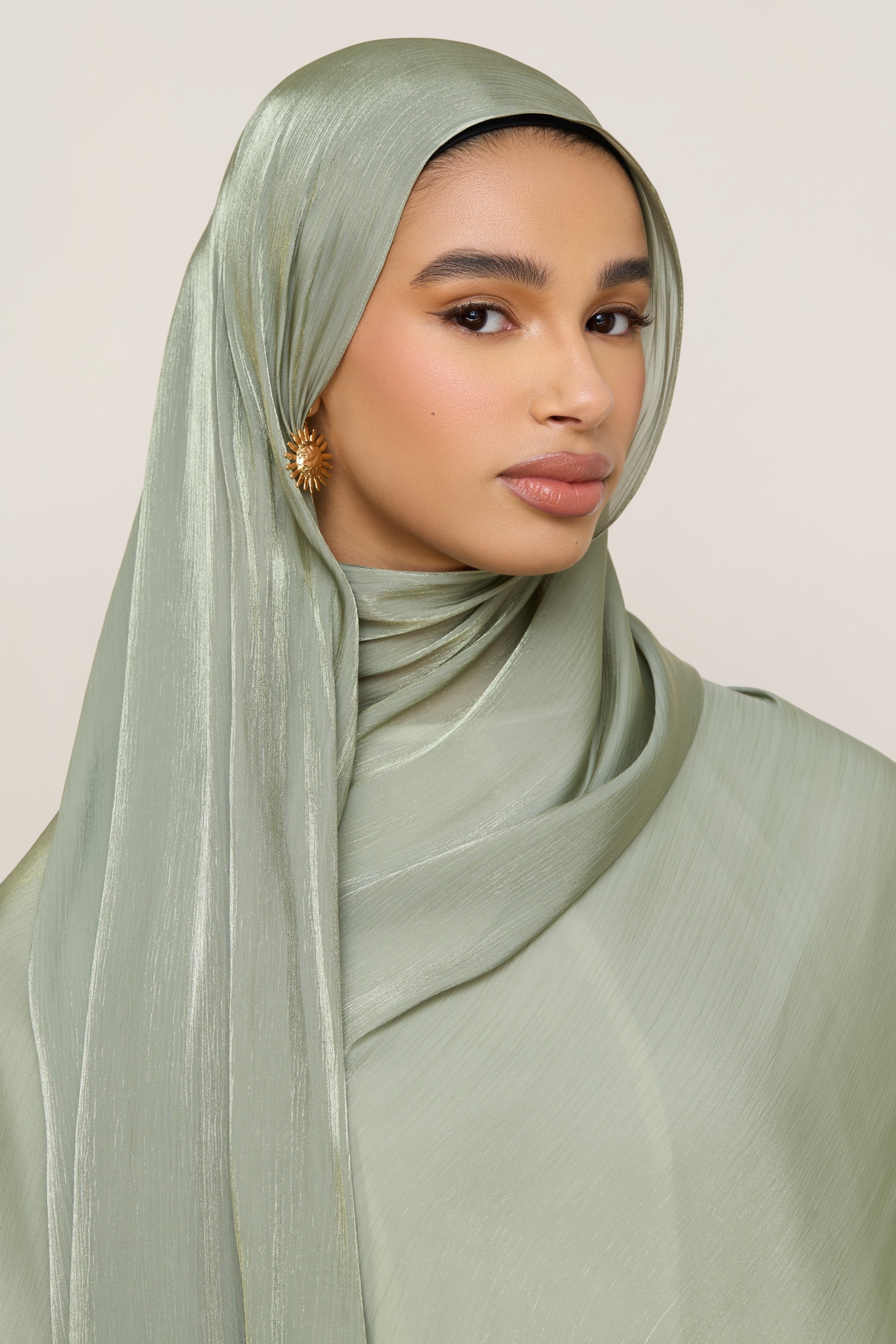 Shimmer Chiffon Hijab - Sage