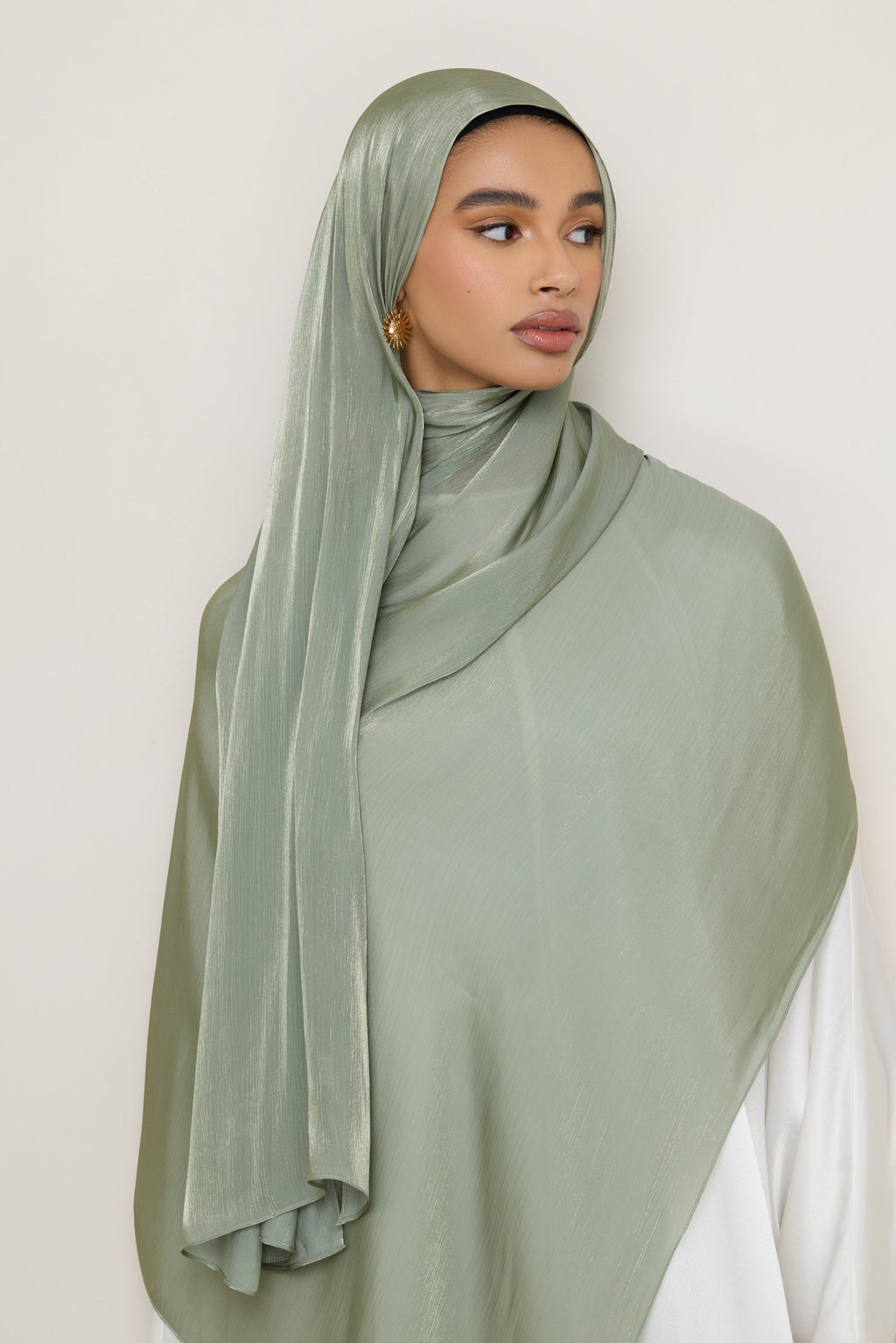 Shimmer Chiffon Hijab - Sage