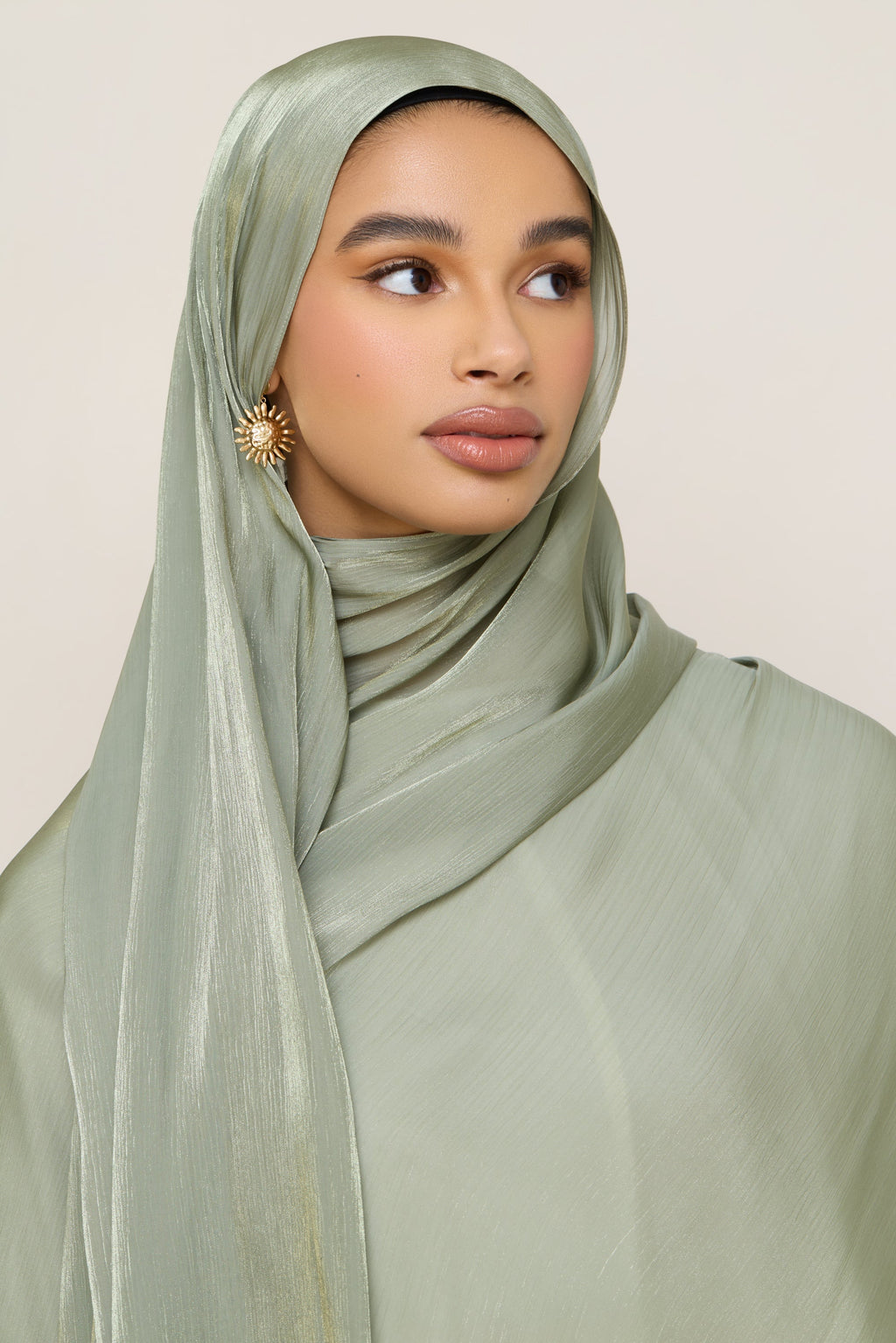 Shimmer Chiffon Hijab - Sage