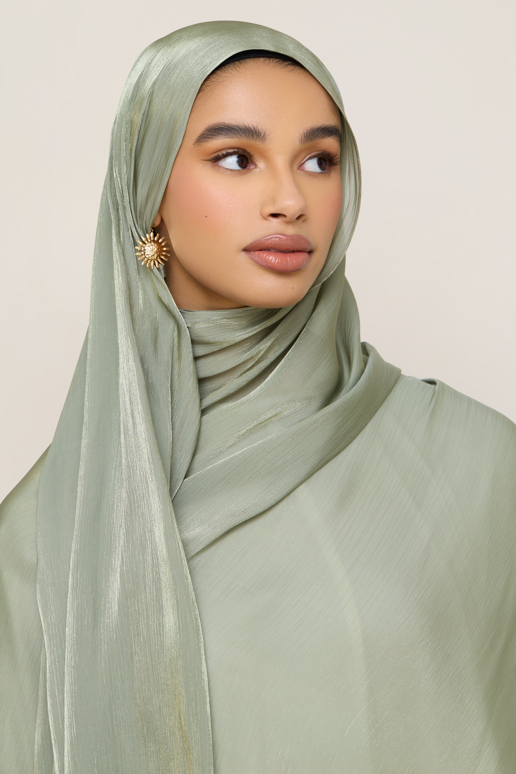 Shimmer Chiffon Hijab - Sage